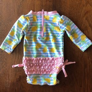 Ruffle Butts Pineapple Striped Swimsuit 3-6M